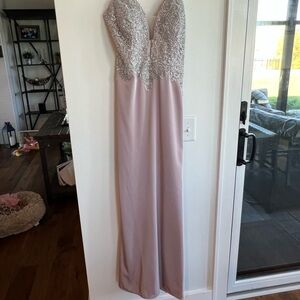 Elegant Silver and Pinky/Rose Prom Dress